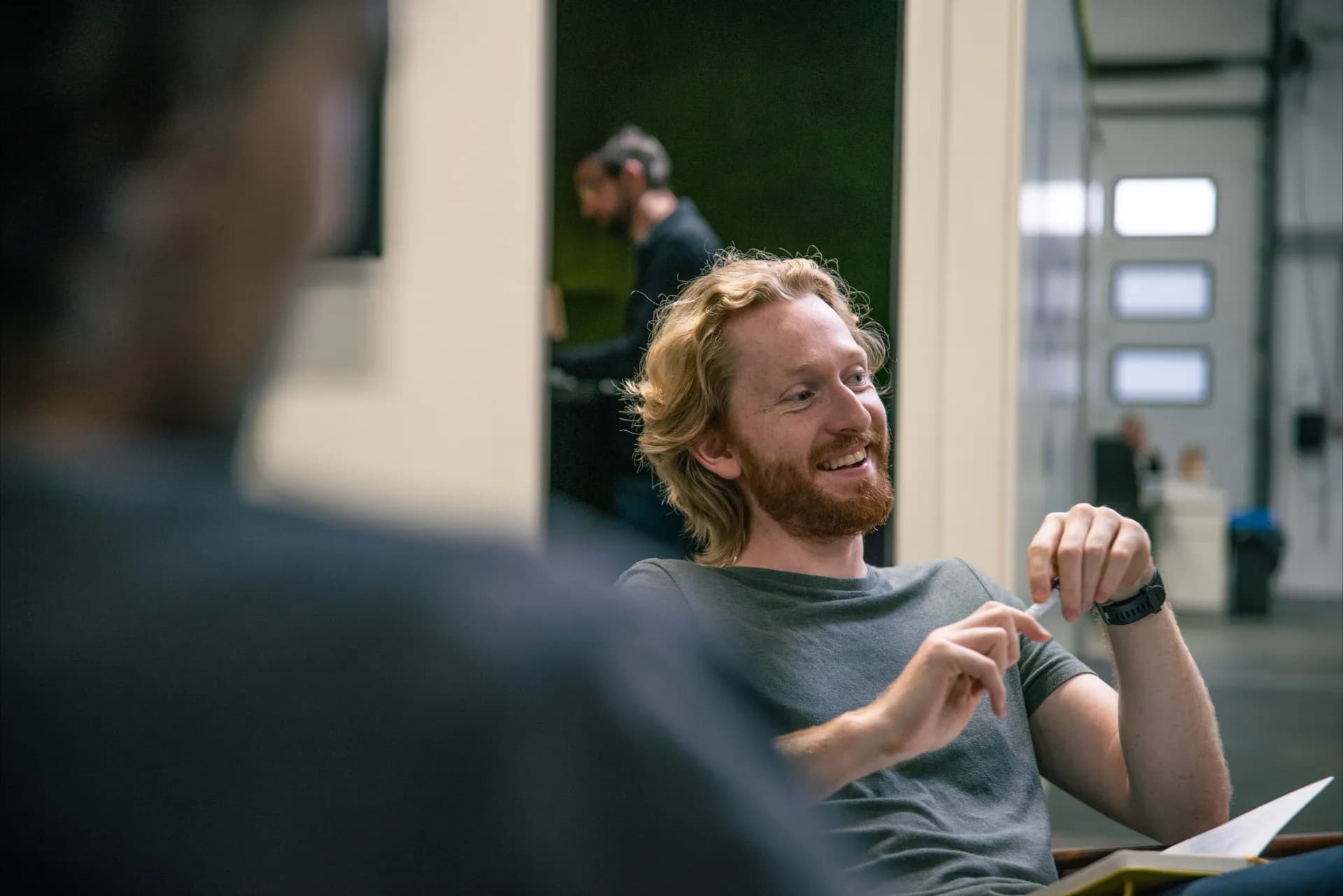 Adam smiling