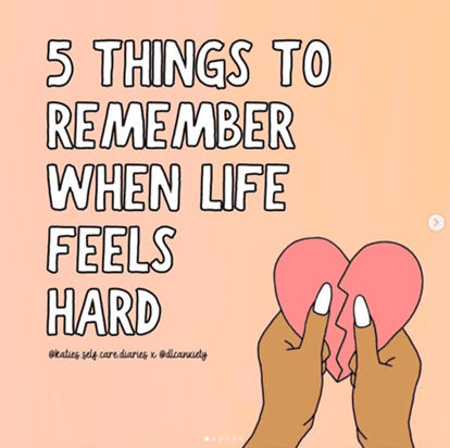 Katie's design of '5 things to remember when life feels hard'